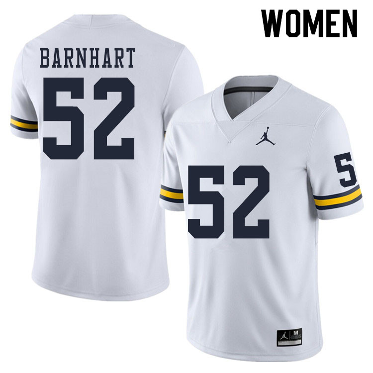 Women #52 Karsen Barnhart Michigan Wolverines College Football Jerseys Sale-White